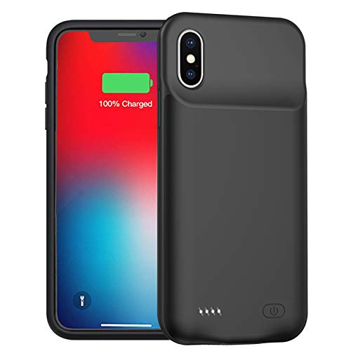 Battery Case for iPhone XS Max, 10000mAh Ultra Thin Portable Protective Power Smart Charging Case Compatible with iPhone XS Max (6.5 inch) Rechargeable Extended Battery Charger (Black) - size: iPhone XS Max