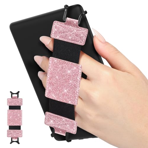MoKo Soft Hand Strap for 6-8" Kindle eReaders Fire Tablet,Flash Light Pink - color: Flash Light Pink, style: Soft Pu Strap