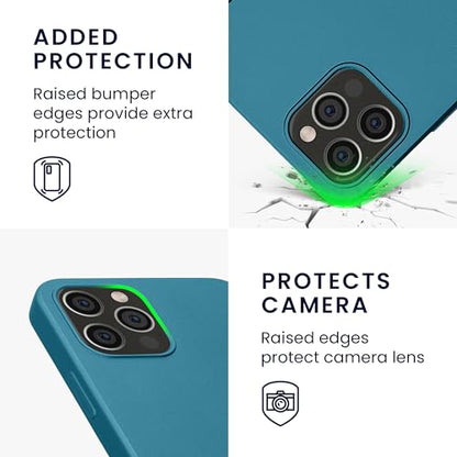 kwmobile Case Compatible with Apple iPhone 12 / iPhone 12 Pro Case - Soft Slim Metallic TPU Silicone Cover - Metallic Caribbean Blue - color: Metallic Caribbean Blue
