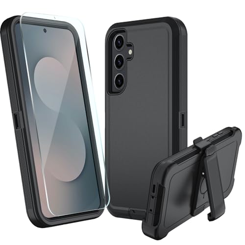 for Samsung Galaxy S25 FE 5G Case, Heavy Duty case,[Military Grade Protective ][Shockproof] [Dropproof] [Dust-Proof],(Black-Belt Clip) ﻿ - color: Black-Belt Clip