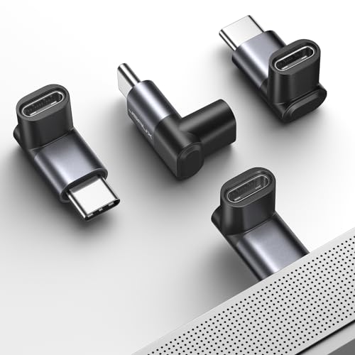 JSAUX 90 Degree USB C to USB C Adapter 4-Pack, 100W 40Gbps, Gray - color: Grey, size: Right Angle-4 Pack