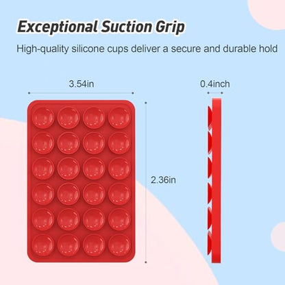Magnetic Suction Phone Mount for MagSafe Case,Silicone Sticky (Red) - color: Red