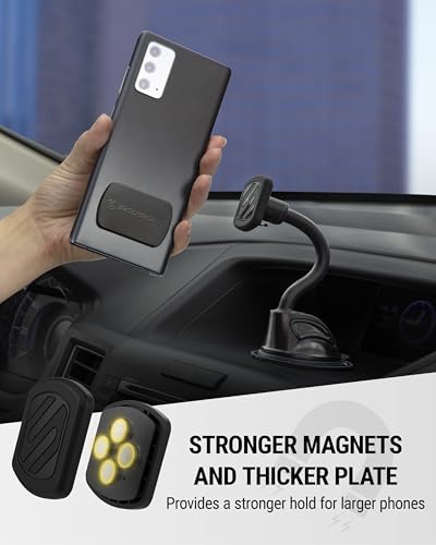 Scosche MXWDL Magnetic Cell Phone Car Mount, Suction Cup Phone Holder for Car Dashboard/Windshield with Extra Strong Magnet and Thick Metal Plate Compatible with iPhone, Samsung, and All Devices - size: 1 Pack, style: Extra Strength - Flex Window / Dash