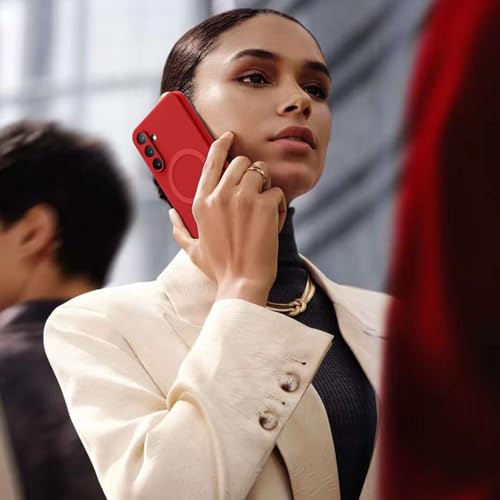 for Galaxy A15 5G Case,Magnetic,Wireless Charging,Slim Red | Soft TPU Silicone Cover Phone Case for Samsung Galaxy A15 5G,Red - color: Red