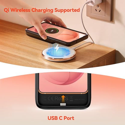 NEWDERY Battery Case for Samsung Galaxy S26 6.3", Portable Charger Case | 5000mAh Ultra Slim Battery Pack with Led Indicators, Qi Wireless Charging Supported - size: For Galaxy S26 6.3"