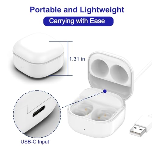 Compatible with Samsung Galaxy Buds FE(White), Rinetics Wired Charging Case Replacement Charger Case for Samsung Galaxy Buds FE (Earbuds not Included)