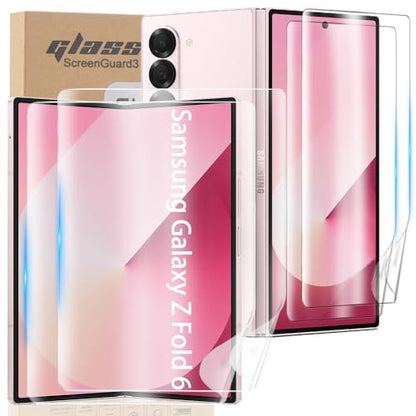 [2+2 Pack] Soft TPU Front Screen Protector for Samsung Galaxy Z Fold 6, Flexible TPU Film, 2PCS Front + 2PCS Inside for Galaxy Z Fold 6 Screen Protector Case Friendly, No Creases,No Bubbles,HD Clear - size: Fold 6