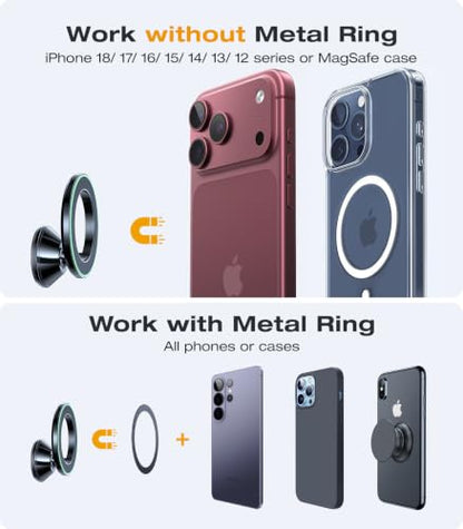 VICSEED Ultra Mini for MagSafe Car Mount Magnetic Phone Holder for Dash - color: Flash Black