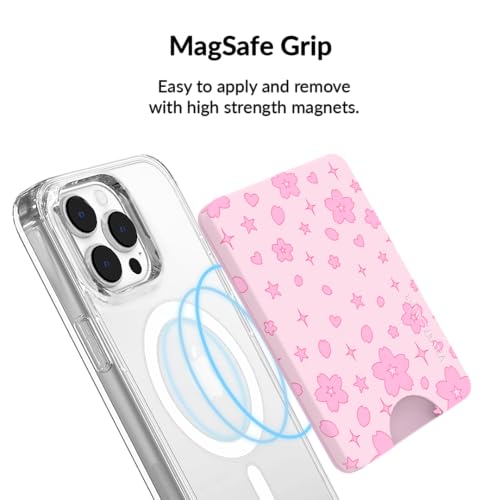 VELVET CAVIAR compatible with MagSafe Wallet - Magnetic Card Holder Wallet for iPhone 12/13/14/15 (Pink Cherry Blossom) - color: Pink Cherry Blossom