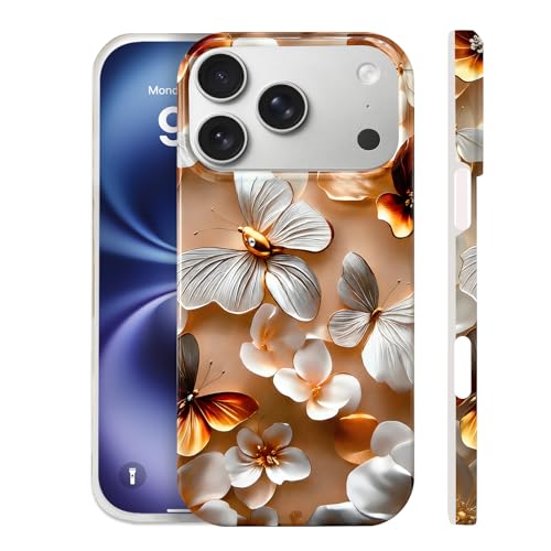 Case Compatible with iPhone 17 Pro Max, 2025 Anti-Yellow Ultra Transparent Soft TPU Phone Case, Shockproof Anti-Slip Slim Lightweight Full Coverage Protective (Flowers 4) - color: Flowers 4