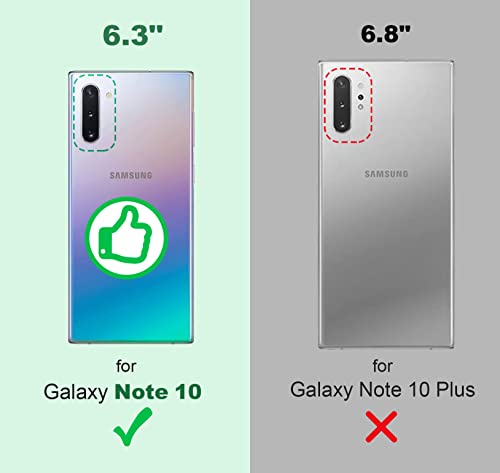 Shields Up for Samsung Galaxy Note 10 Case with Card Holder Stand, Clear | Minimalist Wallet Case, 3 Card Slots, 360° Rotation Ring Stand/Kickstand, [Drop Protection] Slim Protective Cover - size: Galaxy Note 10