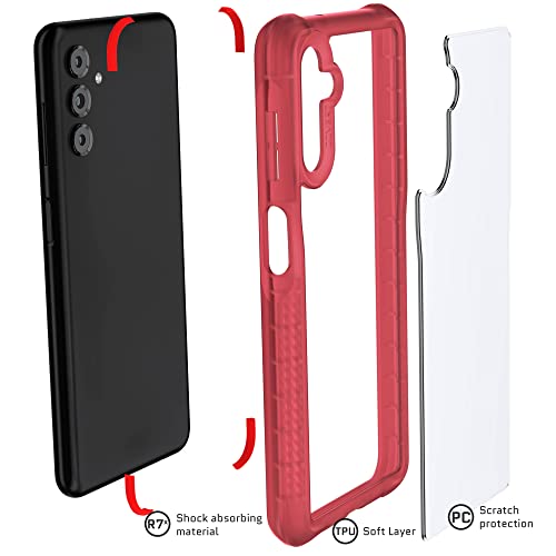 Ghostek COVERT Red Galaxy A13 5G Case Clear Hard Back Shockproof Protective Phone Cover Premium Slim Thin Lightweight Design Heavy Duty Designed for 2021 Samsung A13 5G (6.5inch) (Red-Limited Edition) - color: Red [Limited], size: Galaxy A13 5G