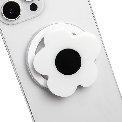 Cute Flower Series Collapsible Design Phone Grip (Magnetic, Black) - color: Black, style: Magnetic