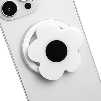 Cute Flower Series Collapsible Design Phone Grip (Magnetic, Black) - color: Black, style: Magnetic