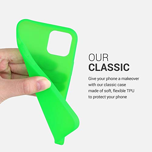 kwmobile Case Compatible with Apple iPhone 12 / iPhone 12 Pro Case - Soft Slim Protective TPU Silicone Cover - Neon Green - color: neon green