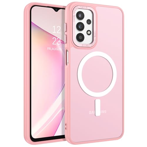 GUAGUA for Samsung Galaxy A23 Case Compatible with MagSafe Magnetic Cases Slim Translucent Matte Skin Feeling Shockproof Protective Anti-Scratch Phone Case for Samsung Galaxy A23 5G/4G, Pink - color: Pink, size: for Samsung A23 4G/5G