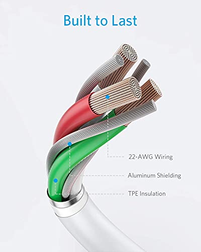 Anker Powerline II Lightning Cable, MFi-Certified (1 ft, White) - color: White, size: 1ft