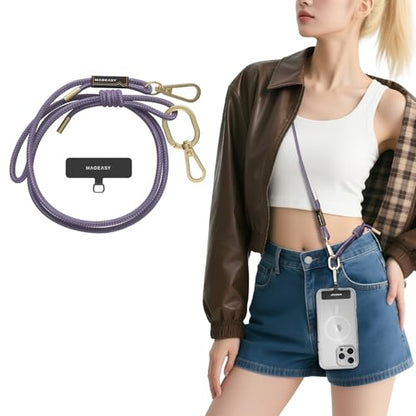 MAGEASY Universal Cell Phone Lanyard - Anti-Theft Rope Crossbody Phone Strap for iPhone 17 Pro Max & Most Smartphones, for Men & Women | 6mm Very Peri - color: Very Peri