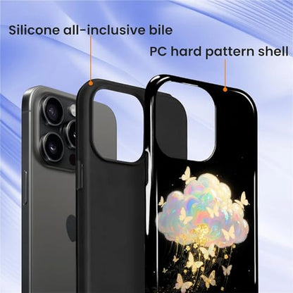 Case for iPhone 15 Pro, Shockproof Hybrid Protective Phone Case, Dual-Layer Drop Protection Anti-Scratch, Butterfly Cloud - color: Butterfly Cloud, size: iPhone 15 Pro