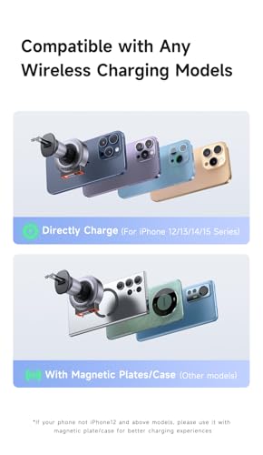 mcdodo 15W MagSafe Car Mount Charger [Built-in Type-C Retractable Cable] Magnetic Wireless Car Charger for Air Vent, Fits iPhone 16 15 Pro ProMax Plus, Galaxy and More