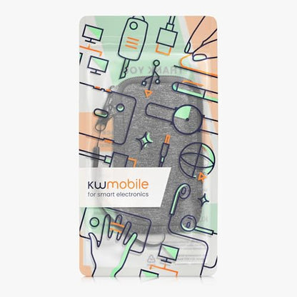 kwmobile Universal Phone Pouch Size XS - 3,5/4" - Neoprene Smartphone Pouch with Zip - Water-Repellent Mobile Phone Case - Sleeve in Anthracite/White - color: anthracite / white, size: XS - 3.5/4"