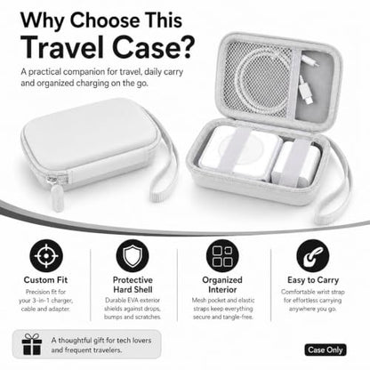 ANKHOH Travel Case for Iseyyox/for QUZUDN/for Ucomx 3 in 1 Wireless Charger - color: White