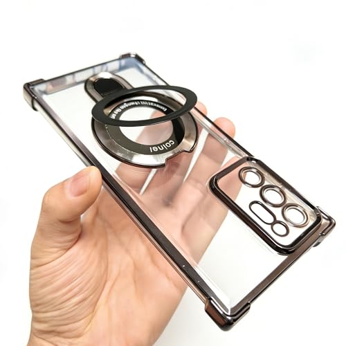 Case Compatible with Samsung Note 20 Ultra Case Rugged softcase Protective with Ring Stand Clear Phone case for Samsung Note 20 Ultra,Black - color: Black, size: Samsung Note 20 Ultra