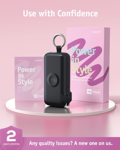 RORRY Flow Portable Charger 10000mAh 40W Wall Plug Power Bank Battery Pack - color: Black