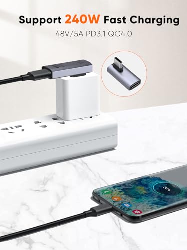 CableCreation 90 Degree USB C Adapter 5 Pack, USB C Adapter 40Gbps 240W - size: 5PCS, style: Middle Angle