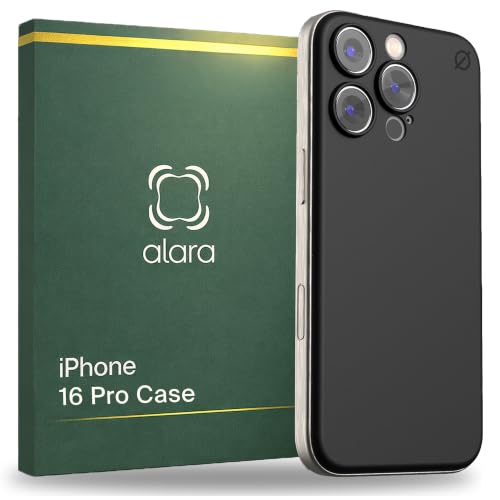 ALARA Snap On Case for iPhone 16 Pro Magsafe Case Ultra-Thin, Black | 50% Stronger for Magsafe, Barely There Case with Raised Bezel Camera Lip, Soft Microfibre Lining, Scratchproof - color: Black, size: iPhone 16 Pro