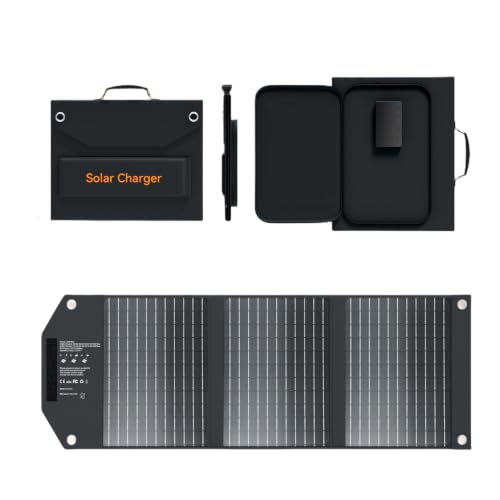 30W Portable Solar Panels Charger with 18V DC, USB-C & Dual-USB-A - size: 30W without MC4