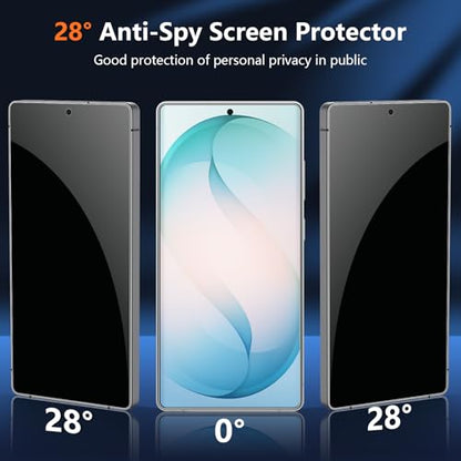 [2 Pack] Privacy Screen Protector for Samsung Galaxy S26 Ultra, Ultrasonic Fingerprint Support, Auto-Alignment Frame, Easiest to Installation, Scratch-Resistant, Bubble-Free - size: Galaxy S26 Ultra