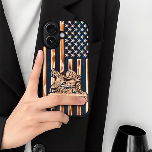case for iPhone 17,Compatible with Magsafe,All-Round Protection Shockproof Anti-Scratches TPU Case Cover-Dont Tread On Me Wood Grain American Flag - color: Dont tread on me Wood grain American flag, size: IPhone 17
