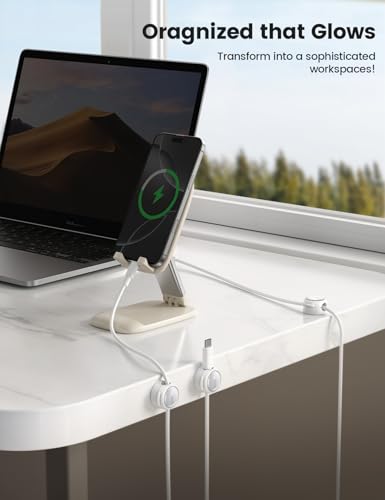 Lamicall Crystal-Clear Cable Clips & Phone Stand for Desk