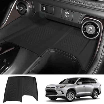 Center Console Wireless Charging Pad Fit for Toyota Grand Highlander 2024 2025 Silicone Non-Slip Wireless Charger Tray Protective Mat Interior Accessories