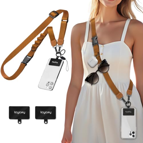 Icycay Phone Lanyard Crossbody Strap Adjustable Teacher Women Golden Brown - color: 1 Golden Brown
