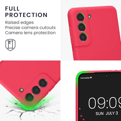 kwmobile Case Compatible with Samsung Galaxy S21 Case - Protective Slim TPU Phone Cover - Soft Matte Finish - Neon Pink - color: neon pink, size: Galaxy S21