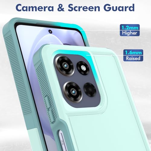 for Motorola Moto G Power 2026 / Moto G Power 2025 Case: Dual Layer Protective Heavy Duty Cell Phone Cover Shockproof Rugged with HD Screen Protector Military Protection Bumper Tough, Mint Green - color: Mint Green (PC) + Mint Green (TPU)