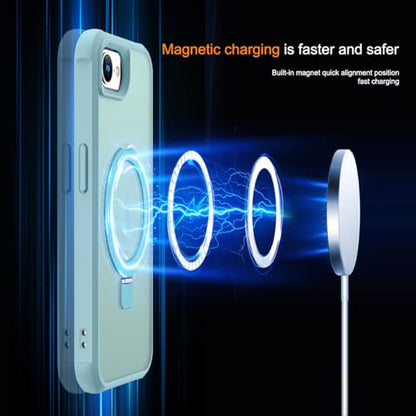 SKYLMW Compatible with iPhone 16e/17e Case with Stand,Blue | iPhone 16e Case iPhone 17e Case 6.1",Magnetic Ring Stand,Compatible with MagSafe,Military-Grade Protection,Great Grip Feeling - color: Blue, size: Iphone 16e & Iphone 17e