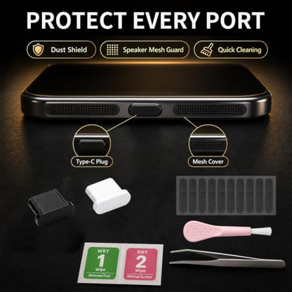 200Pcs Anti Dust Plugs with Cleaning Tools Kit