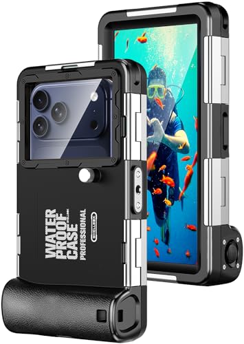 Hllhunkhe Universal Underwater Phone Case for Snorkeling, Professional Diving Waterproof Phone Case for iPhone 7-17 Pro/Pro Max/Plus/Mini, Galaxy S10-S25 Ultra/Plus and Most Phones,Black - color: Black