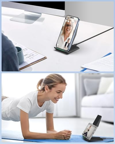 Fast Wireless Charger, [2 Pack] NANAMI Wireless Charging Stand Compatible with iPhone 18 Pro/18 Pro Max/17/17 Air/17 Pro/16/15/14, Desktop Nightstand Phone Charger Dock for Galaxy S26/S26+/S25/S24/S23 - color: Black/Black