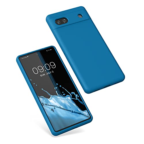 kwmobile Case Compatible with Google Pixel 6a Case - TPU Silicone Phone Cover with Soft Finish - Caribbean Blue - color: caribbean blue, size: Pixel 6a