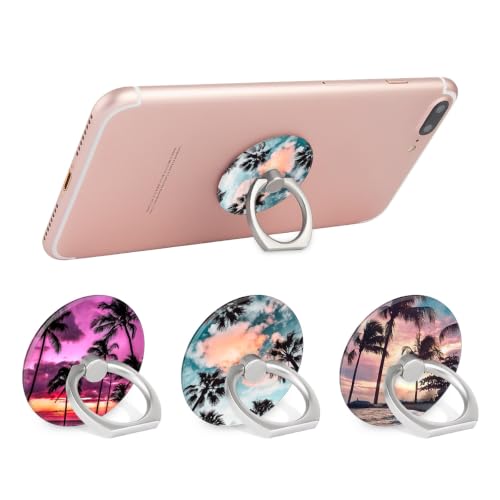 Bonoma Cell Phone Ring Holder Stand,3 Pack Sunset Beach Palm Tree - color: Sunset Beach Palm Tree