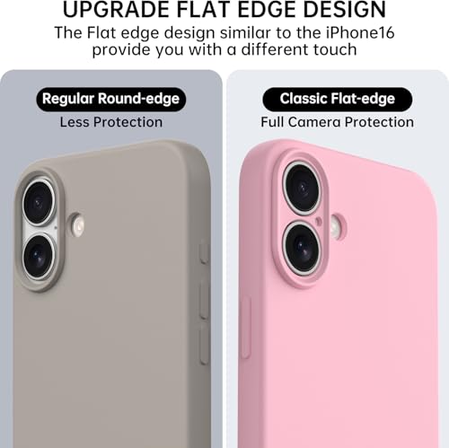 Compatible with iPhone 16 Case, Liquid Silicone Upgrade [Camera Protection] [Soft Anti-Scratch Microfiber Lining] Shockproof Phone Case (Pink) - color: Pink, size: iPhone 16
