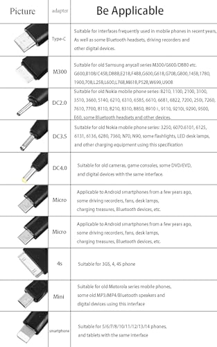 Cutwif 10 in 1 Multi Charging Cable, Universal Multiple Charging Cord Cable with 10 Ports for Cell Phones Speaker MP3 MP4 & More
