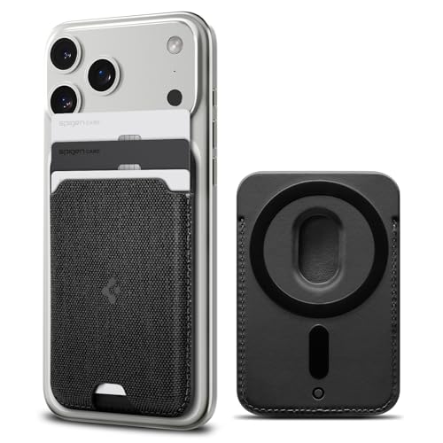 Spigen for MagSafe Wallet, Holds 3 Cards, Strong Magnet, Urban Fit MagFit - color: Fabric Black, size: 3-Cards