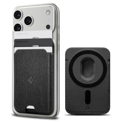 Spigen for MagSafe Wallet, Holds 3 Cards, Strong Magnet, Urban Fit MagFit - color: Fabric Black, size: 3-Cards