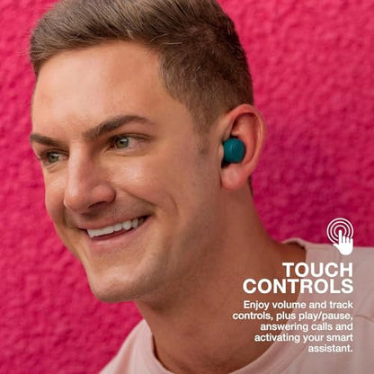 JLab Go Air Pop+ Earbuds, Dual Connect, EQ3 Sound, Teal - color: Teal, style: Matte