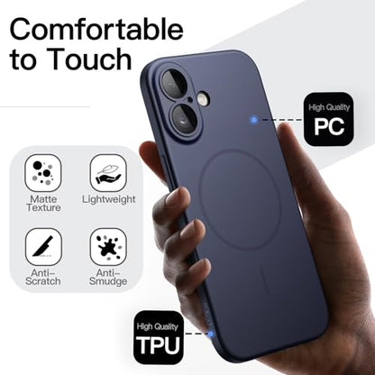 JETech Magnetic Slim Case for iPhone 17, Deep Blue - color: Deep Blue, size: iPhone 17